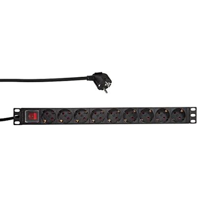 Logilink Professional PDU9C02 Hochwertige 19" Steckdosenleiste 9-Fach CEE7/3 (Schutzkontakt) mit An/Aus Schalter schwarz Logilink Professional PDU9C02 Hochwertige 19" Steckdosenleiste 9-Fach CEE7/3 (Schutzkontakt) mit An/Aus Schalter schwarz