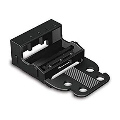 WAGO Befestigungsadapter 221-505/000-004 für 5 Leiter-Klemmen, 4 mm², 10 Stück, Schraubbefestigung für Verbindungsklemmen, geeignet für stehende und liegende Montierung, schwarz WAGO Befestigungsadapter 221-505/000-004 für 5 Leiter-Klemmen, 4 mm², 10 Stück, Schraubbefestigung für Verbindungsklemmen, geeignet für stehende und liegende Montierung, schwarz