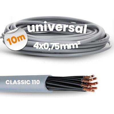 Lapp 10m Ölflex Classic 110 Steuerleitung 4x0,75 mm² Steuerkabel Grau Flexible Mantelleitung ohne Schutzleiter, ölbeständig & flammwidrig, 4-adriges Kabel für Elektrowerkzeuge & Haushalt Lapp 10m Ölflex Classic 110 Steuerleitung 4x0,75 mm² Steuerkabel Grau Flexible Mantelleitung ohne Schutzleiter, ölbeständig & flammwidrig, 4-adriges Kabel für Elektrowerkzeuge & Haushalt