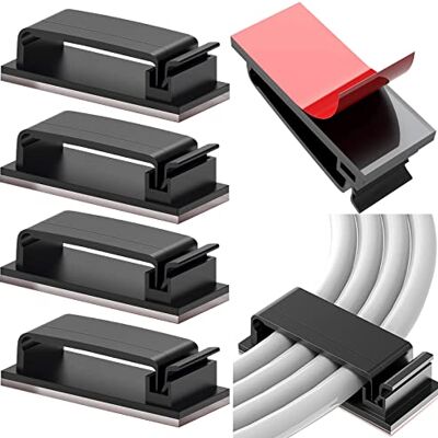 Vinabo Kabelhalter selbstklebend Schwarz,10 Stück Kabelclips selbstklebend für Kabelmanagement am Schreibtisch, PC, TV, Wand und Büro, Kabelklemmen Kabel Organizer ohne Bohren Vinabo Kabelhalter selbstklebend Schwarz,10 Stück Kabelclips selbstklebend für Kabelmanagement am Schreibtisch, PC, TV, Wand und Büro, Kabelklemmen Kabel Organizer ohne Bohren