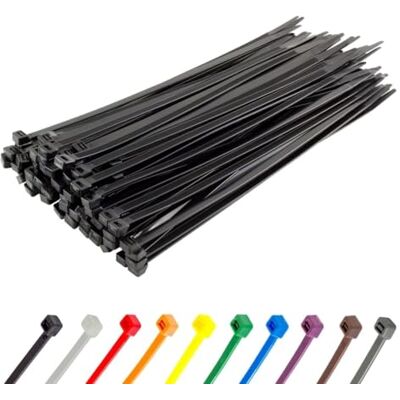 GOCABLETIES Kabelbinder 100 Stück Schwarz, 300 mm x 7,6 mm mit 54,4 kg Zugfestigkeit, Zugfestigkeit 54,4 kg, extra starkes, UV Beständig Set GOCABLETIES Kabelbinder 100 Stück Schwarz, 300 mm x 7,6 mm mit 54,4 kg Zugfestigkeit, Zugfestigkeit 54,4 kg, extra starkes, UV Beständig Set