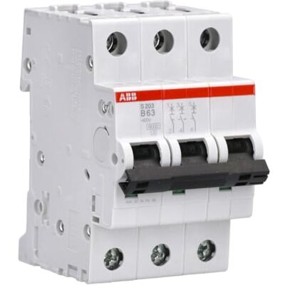 ABB S203 B63 Automatikschalter 6KA 3P, weiß ABB S203 B63 Automatikschalter 6KA 3P, weiß