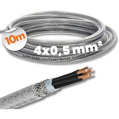 Lapp 10m Ölflex Classic 110 CY 4x0,5 mm² geschirmte Steuerleitung Abgeschirmtes Kabel 4-adrig mit Kupferabschirmung EMV-konform PVC-Mantel transparent Meterware für Anlagenbau Lapp 10m Ölflex Classic 110 CY 4x0,5 mm² geschirmte Steuerleitung Abgeschirmtes Kabel 4-adrig mit Kupferabschirmung EMV-konform PVC-Mantel transparent Meterware für Anlagenbau