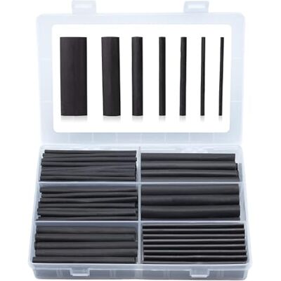 Offgridtec Schrumpfschlauch-Set 3:1, 180 vorgeschnittene Stücke, 88mm Länge Doppelwandig mit Kleberbeschichtung, für Kabelisolierung und Lötstellen, verschiedene Durchmesser (schwarz) Offgridtec Schrumpfschlauch-Set 3:1, 180 vorgeschnittene Stücke, 88mm Länge Doppelwandig mit Kleberbeschichtung, für Kabelisolierung und Lötstellen, verschiedene Durchmesser (schwarz)