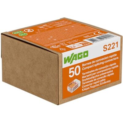 WAGO Box mit 50 -Anschlussklemmen 2 Leiter Serie 221 Einfache und sichere Installation für alle Ihre Elektroprojekte WAGO Box mit 50 -Anschlussklemmen 2 Leiter Serie 221 Einfache und sichere Installation für alle Ihre Elektroprojekte
