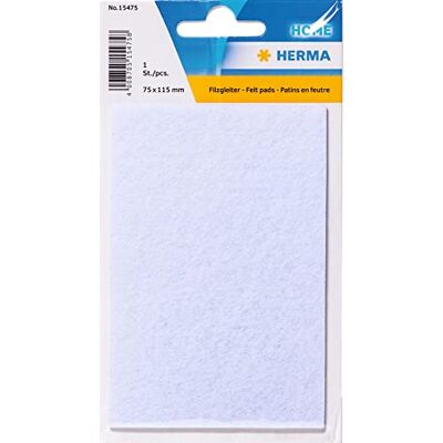 HERMA 15475 Filzgleiter Selbstklebend Weiß Rechteckig, 75 x 115 mm, ablösbar, Möbelgleiter für Stühle Möbel, Bodengleiter aus Filz für Laminat Parkett Hartholzböden HERMA 15475 Filzgleiter Selbstklebend Weiß Rechteckig, 75 x 115 mm, ablösbar, Möbelgleiter für Stühle Möbel, Bodengleiter aus Filz für Laminat Parkett Hartholzböden