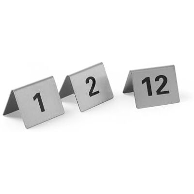HENDI Tischnummern, Nummer 1-12, 50x35x(H)40mm, Edelstahl 18/0 HENDI Tischnummern, Nummer 1-12, 50x35x(H)40mm, Edelstahl 18/0
