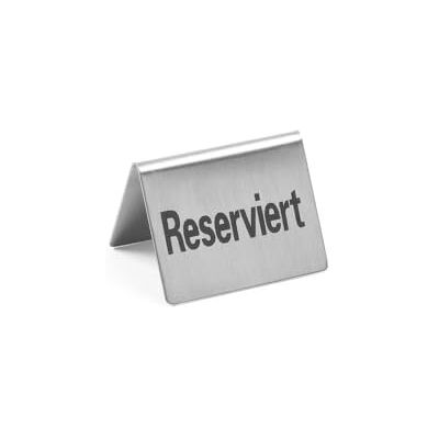 HENDI Tischschild Reserviert, 4 Stück, auf Deutsch, 50x35x(H)40mm, Edelstahl HENDI Tischschild Reserviert, 4 Stück, auf Deutsch, 50x35x(H)40mm, Edelstahl