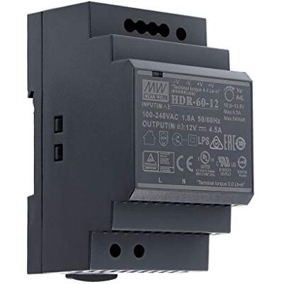 MEAN WELL 12 VDC 4,5 A 54Watt HDR-60-12 Hutschienen-Netzteil DIN-Rail MEAN WELL 12 VDC 4,5 A 54Watt HDR-60-12 Hutschienen-Netzteil DIN-Rail