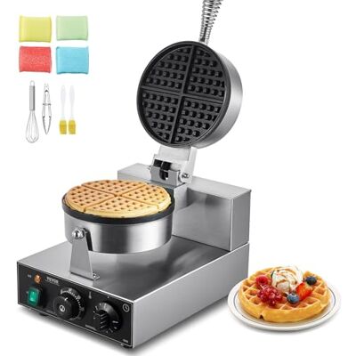 VEVOR kommerzielles Waffeleisen 1230 W Waffel Maker mit antihaftbeschichteten Backflächen Waffeleisen aus Edelstahl mit Temperatur- und Zeitregelung, für Restaurant Bäckerei 4 Fächerfömige Waffeln VEVOR kommerzielles Waffeleisen 1230 W Waffel Maker mit antihaftbeschichteten Backflächen Waffeleisen aus Edelstahl mit Temperatur- und Zeitregelung, für Restaurant Bäckerei 4 Fächerfömige Waffeln