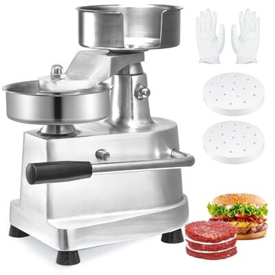 VEVOR Kommerzieller Burger-Patty-Maker, 130 mm, Hamburger-Rind-Patty-Maker, Strapazierfähig, Lebensmittelechter Edelstahl Burgerpresse, Küchenfleischformer VEVOR Kommerzieller Burger-Patty-Maker, 130 mm, Hamburger-Rind-Patty-Maker, Strapazierfähig, Lebensmittelechter Edelstahl Burgerpresse, Küchenfleischformer