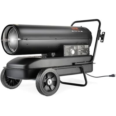 VEVOR Kerosin-/Diesel-Warmluftheizung, 100.000 BTU Torpedo-Raumheizer, tragbar mit Thermostatregelung, 38-Liter-Tank, effizienter Kerosinheizer für den Innen- und Außenbereich für Zuhause, Baustelle VEVOR Kerosin-/Diesel-Warmluftheizung, 100.000 BTU Torpedo-Raumheizer, tragbar mit Thermostatregelung, 38-Liter-Tank, effizienter Kerosinheizer für den Innen- und Außenbereich für Zuhause, Baustelle