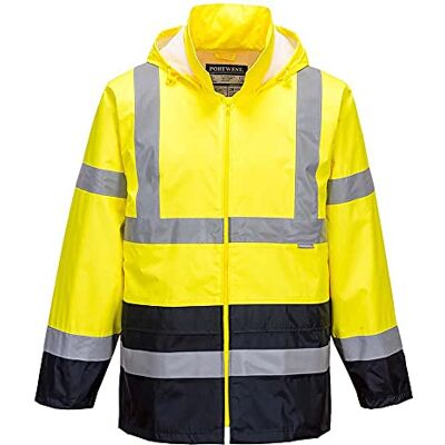 Portwest H443 Klassische Kontrast Warnschutz-Regenjacke 2 Taschen Winddicht Portwest H443 Klassische Kontrast Warnschutz-Regenjacke 2 Taschen Winddicht