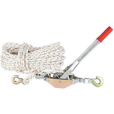 VEVOR Handhebelseilzug 0,75 Tonnen Tragfähigkeit Handseilwinde 30,48 m Seil aus Polyester Kettenwinde 665 x 80 x 200 mm Handseilzug 42,9 cm Grifflänge Seilzug rücklaufsicher Flaschenzug Hebezeuge VEVOR Handhebelseilzug 0,75 Tonnen Tragfähigkeit Handseilwinde 30,48 m Seil aus Polyester Kettenwinde 665 x 80 x 200 mm Handseilzug 42,9 cm Grifflänge Seilzug rücklaufsicher Flaschenzug Hebezeuge