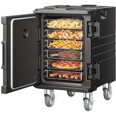 VEVOR Isolierter Speisenbehälterträger Warmhaltebox für Gastronomie 90 L, Speisenbehälter mit Schnalle, rollbarer Speisenbehälterträger, Lebensmitteltransportbox für Restaurant Kantine schwraz VEVOR Isolierter Speisenbehälterträger Warmhaltebox für Gastronomie 90 L, Speisenbehälter mit Schnalle, rollbarer Speisenbehälterträger, Lebensmitteltransportbox für Restaurant Kantine schwraz