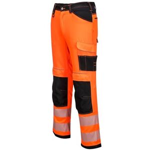 Portwest PW340 Herren PW3 Hi-Vis Arbeitshose Orange/Schwarz, 33 Portwest PW340 Herren PW3 Hi-Vis Arbeitshose Orange/Schwarz, 33