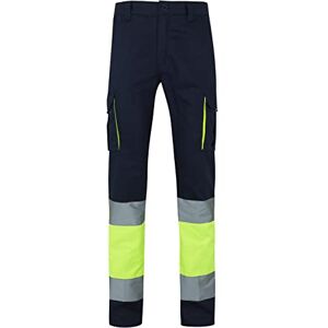 VELILLA Unisex Pantalón de Alta Visibilidad 100% Algodón, Bicolor Y Multibolsillos Arbeitshose, Marineblau/Neonorange, L VELILLA Unisex Pantalón de Alta Visibilidad 100% Algodón, Bicolor Y Multibolsillos Arbeitshose, Marineblau/Neonorange, L