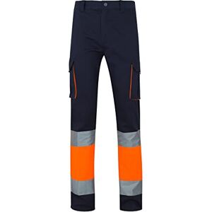 VELILLA Unisex Hose mit hoher Sichtbarkeit, 100% Baumwolle, zweifarbig und mehrere Taschen Arbeitshose, Marineblau/Neonorange, XL VELILLA Unisex Hose mit hoher Sichtbarkeit, 100% Baumwolle, zweifarbig und mehrere Taschen Arbeitshose, Marineblau/Neonorange, XL