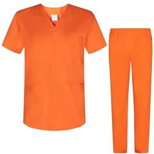 MISEMIYA Unisex-Schrubb-Set Medizinische Uniform mit Oberteil und Hose ref.8178 X-Small, Orange MISEMIYA Unisex-Schrubb-Set Medizinische Uniform mit Oberteil und Hose ref.8178 X-Small, Orange