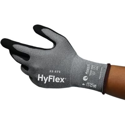 Ansell HyFlex 11-571 Schnittschutz-Handschuhe, Atmungsaktive Nitril-beschichtung, Höchste Weiterreißfestigkeit, Arbeitshandschuhe Herren Damen, Waschbare, Grau, Größe M (1 Paar) Ansell HyFlex 11-571 Schnittschutz-Handschuhe, Atmungsaktive Nitril-beschichtung, Höchste Weiterreißfestigkeit, Arbeitshandschuhe Herren Damen, Waschbare, Grau, Größe M (1 Paar)
