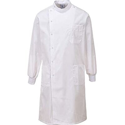 Portwest C865 Kittel Polyester-Baumwolle Gerippte Strickbündchen Druckknopf Weiß, 3XL, UPF 50+, Strapazierfähig Schmutzabweisend, Unten Aufgesetzte Taschen, Druckknopfleiste, Arbeitskleidung Portwest C865 Kittel Polyester-Baumwolle Gerippte Strickbündchen Druckknopf Weiß, 3XL, UPF 50+, Strapazierfähig Schmutzabweisend, Unten Aufgesetzte Taschen, Druckknopfleiste, Arbeitskleidung