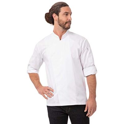 Chef Works Herren Lansing Kochmantel Kochjacke, Weiss/opulenter Garten, Medium Chef Works Herren Lansing Kochmantel Kochjacke, Weiss/opulenter Garten, Medium