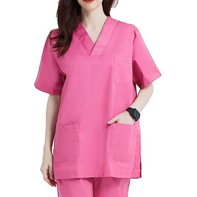MISEMIYA Medizinische Uniformen Unisex Top Krankenschwester Krankenhaus Berufskleidung Medium, Pink MISEMIYA Medizinische Uniformen Unisex Top Krankenschwester Krankenhaus Berufskleidung Medium, Pink