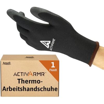 Ansell ActivArmr 97-631, Thermo-Handschuhe, Kältebeständige Arbeitshandschuhe Winter mit PVC-Beschichtung, Nylon Handschuhe für Griff und Fingerfertigkeit, Sicherheitshandschuhe, 1 Paar, Gr. L Ansell ActivArmr 97-631, Thermo-Handschuhe, Kältebeständige Arbeitshandschuhe Winter mit PVC-Beschichtung, Nylon Handschuhe für Griff und Fingerfertigkeit, Sicherheitshandschuhe, 1 Paar, Gr. L