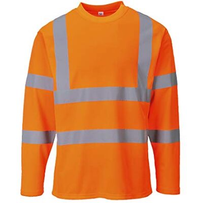 Portwest Warnschutz Langarm T-Shirt, Größe: M, Farbe: Orange, S278ORRM Portwest Warnschutz Langarm T-Shirt, Größe: M, Farbe: Orange, S278ORRM