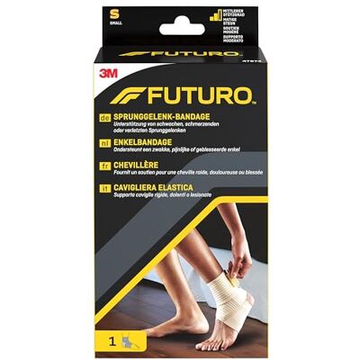 FUTURO Sprunggelenk-Bandage, Größe S (17,8 20,3 cm) – Unterstützung von Steifen, Schmerzenden oder Verletzten Sprunggelenken, Fußgewölbestütze, Atmungsaktiv, für Sport und Alltag FUTURO Sprunggelenk-Bandage, Größe S (17,8 20,3 cm) – Unterstützung von Steifen, Schmerzenden oder Verletzten Sprunggelenken, Fußgewölbestütze, Atmungsaktiv, für Sport und Alltag