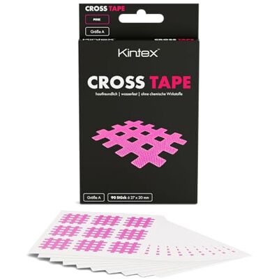 Kintex Cross Tape Gitterpflaster 90 Stück Pink 27 x 20 mm Latexfreies Cross-Tape für Triggerpunkte, Akupressur, Narbenpflege und Physiotherapie – wasserfest und hautfreundlich Kintex Cross Tape Gitterpflaster 90 Stück Pink 27 x 20 mm Latexfreies Cross-Tape für Triggerpunkte, Akupressur, Narbenpflege und Physiotherapie – wasserfest und hautfreundlich