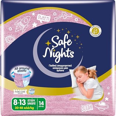Babylino Safe Nights Kids Pants Mädchen - Nachtabsorbierende Unterwäsche 8-16 Jahre Babylino Safe Nights Kids Pants Mädchen - Nachtabsorbierende Unterwäsche 8-16 Jahre
