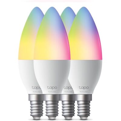 Tapo L430C(4-pack) Smarte WLAN Glühbirne E14, 470 Lumen, 16 Mio. Farben, dimmbar, Zeitplan & Timer, Energieüberwachung, Kompatibel mit Alexa, Google Assistant und Samsung SmartThings Tapo L430C(4-pack) Smarte WLAN Glühbirne E14, 470 Lumen, 16 Mio. Farben, dimmbar, Zeitplan & Timer, Energieüberwachung, Kompatibel mit Alexa, Google Assistant und Samsung SmartThings