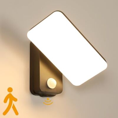 Mckalen LED Außenwandleuchte 16W 1800LM, Moderne Wandlampe LED IP65 Wasserdicht mit Bewegungsmelder, 350° Schwenkbar Sensor Wandleuchte 3000K Warmweiß für Villa Veranda Garten Balkon,Schwarz Mckalen LED Außenwandleuchte 16W 1800LM, Moderne Wandlampe LED IP65 Wasserdicht mit Bewegungsmelder, 350° Schwenkbar Sensor Wandleuchte 3000K Warmweiß für Villa Veranda Garten Balkon,Schwarz