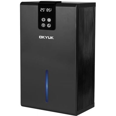 OKYUK Luftentfeuchter Elektrisch 2700ml, Luftentfeuchter für Zuhause mit automatischer Abschaltung, 7-Farben-LED-Licht, ideal für Wohnmobil, Badezimmer, Schlafzimmer,Keller (Schwarz) OKYUK Luftentfeuchter Elektrisch 2700ml, Luftentfeuchter für Zuhause mit automatischer Abschaltung, 7-Farben-LED-Licht, ideal für Wohnmobil, Badezimmer, Schlafzimmer,Keller (Schwarz)