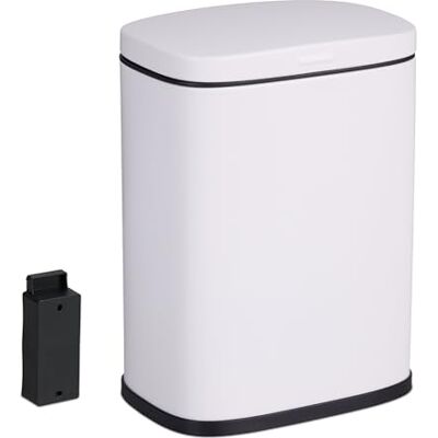 Relaxdays Kosmetikeimer Wandmontage, 3 l, Absenkautomatik, Inneneimer, Metall, eckiger Badezimmer Mülleimer, Farbwahl Relaxdays Kosmetikeimer Wandmontage, 3 l, Absenkautomatik, Inneneimer, Metall, eckiger Badezimmer Mülleimer, Farbwahl