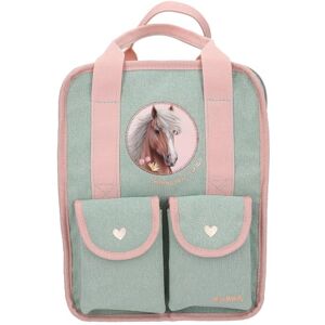 Depesche 13406 Miss Melody Romantic Fields Rucksack in Grün und Rosa, mit Pferde Patch und Glitzer, Tasche mit verstellbaren Trägern Depesche 13406 Miss Melody Romantic Fields Rucksack in Grün und Rosa, mit Pferde Patch und Glitzer, Tasche mit verstellbaren Trägern