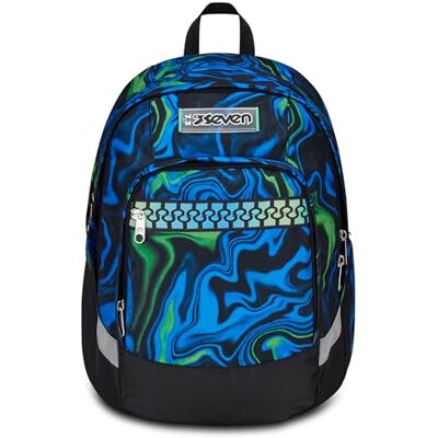 Seven Ergonomischer Schulranzen, Tornister für Schule Sport Freizeit, Schulrucksack für Kinder Mädchen und Jungen, mit Trinkflaschenfach, gepolstert, nachhaltig, blau Seven Ergonomischer Schulranzen, Tornister für Schule Sport Freizeit, Schulrucksack für Kinder Mädchen und Jungen, mit Trinkflaschenfach, gepolstert, nachhaltig, blau