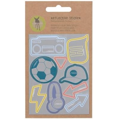 LÄSSIG Reflektierende Aufkleber Schulranzen Rucksack Helm Selbstklebende Sticker Pimp Your Bag/Reflective Sticker Football LÄSSIG Reflektierende Aufkleber Schulranzen Rucksack Helm Selbstklebende Sticker Pimp Your Bag/Reflective Sticker Football
