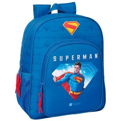 safta Superman Schulrucksack für Kinder, anpassbar an Kinderwagen, ideal für Kinder im Schulalter, bequem und vielseitig, Qualität und Widerstandsfähigkeit, 32 x 12 x 38 cm, blau, M, Casual safta Superman Schulrucksack für Kinder, anpassbar an Kinderwagen, ideal für Kinder im Schulalter, bequem und vielseitig, Qualität und Widerstandsfähigkeit, 32 x 12 x 38 cm, blau, M, Casual