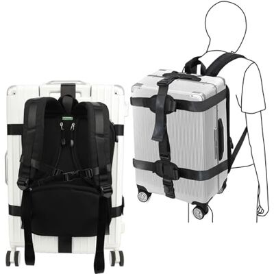 BAGGEX(バジェックス) Baggex Store Hardcase/Carry On Trolley Gepäck Rucksack Umwandlungssystem Verstellbarer Gurt, Schwarz, Einheitsgröße BAGGEX(バジェックス) Baggex Store Hardcase/Carry On Trolley Gepäck Rucksack Umwandlungssystem Verstellbarer Gurt, Schwarz, Einheitsgröße