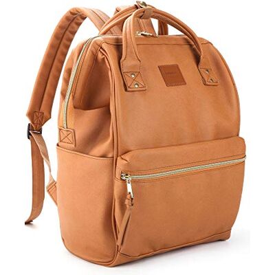 Kah&Kee Damen Rucksack PU-Leder Wasserdicht 14-15 Zoll Elegant Laptop-Tasche für Lehrerinnen & Büro-Arbeit, Vintage Daypack ideal als Handgepäck für Reisen(Kamel-Beige, mittel) Kah&Kee Damen Rucksack PU-Leder Wasserdicht 14-15 Zoll Elegant Laptop-Tasche für Lehrerinnen & Büro-Arbeit, Vintage Daypack ideal als Handgepäck für Reisen(Kamel-Beige, mittel)