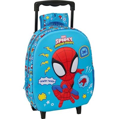 safta Spidey 3D-Kinderrucksack mit Rädern, ideal für Kinder verschiedener Altersgruppen, bequem und vielseitig, Qualität und Widerstandsfähigkeit, 27 x 10 x 33 cm safta Spidey 3D-Kinderrucksack mit Rädern, ideal für Kinder verschiedener Altersgruppen, bequem und vielseitig, Qualität und Widerstandsfähigkeit, 27 x 10 x 33 cm