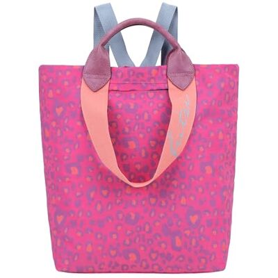 Fritzi aus Preussen Fritzi Ju Leo Berry Rucksack Nylon Damen Backpack Festival City vegan Leoprint ultraleicht verstellbare Gurte 38 x 30 x 17 cm, Pink Fritzi aus Preussen Fritzi Ju Leo Berry Rucksack Nylon Damen Backpack Festival City vegan Leoprint ultraleicht verstellbare Gurte 38 x 30 x 17 cm, Pink