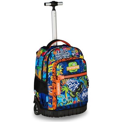 Mitama Trolley, 2 in 1, Schulranzen mit Rollen, Rucksack mit Trolleyfunktion für Kinder, ab 1. Klasse, für Schule, Reisen, Schulanfänger, mehrfarbig Mitama Trolley, 2 in 1, Schulranzen mit Rollen, Rucksack mit Trolleyfunktion für Kinder, ab 1. Klasse, für Schule, Reisen, Schulanfänger, mehrfarbig