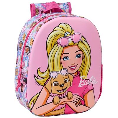 safta Barbie 3D-Schulrucksack mit 3D-Design, anpassbar an den Wagen, ideal für Kinder verschiedener Altersgruppen, bequem und vielseitig, Qualität und Widerstandsfähigkeit, 27 x 10 x 33 cm, Rosa, M safta Barbie 3D-Schulrucksack mit 3D-Design, anpassbar an den Wagen, ideal für Kinder verschiedener Altersgruppen, bequem und vielseitig, Qualität und Widerstandsfähigkeit, 27 x 10 x 33 cm, Rosa, M