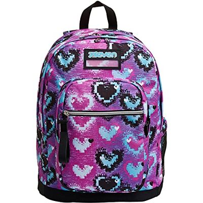 Seven Rucksack New FIT Glossy Girl Backpack für Schule, Uni & Freizeit, Geräumige Schultasche für Teenager, Mädchen und Jungen, mit Trinkflaschenfach, rosa, italienisches Design Seven Rucksack New FIT Glossy Girl Backpack für Schule, Uni & Freizeit, Geräumige Schultasche für Teenager, Mädchen und Jungen, mit Trinkflaschenfach, rosa, italienisches Design