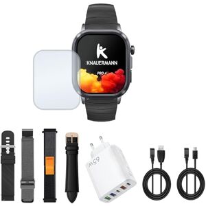 Knauermann PRO 4 (2026) Eckig Schwarz EKG Gesundheitsuhr mit Blutdruck, Puls und Blutsauerstoff Messung, Telefonfunktion, Schlafanalyse, IP67, 46 mm Premium Paket Knauermann PRO 4 (2026) Eckig Schwarz EKG Gesundheitsuhr mit Blutdruck, Puls und Blutsauerstoff Messung, Telefonfunktion, Schlafanalyse, IP67, 46 mm Premium Paket