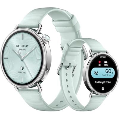 XIAOMI Watch S4 41mm Smartwatch – Edelstahlgehäuse, Ultraleicht, 150+ Sportmodi, präzise Menstruationszyklus-Vorhersage, Sicherheits-Notruffunktion, Fluorkautschuk-Armband (Mintgrün) XIAOMI Watch S4 41mm Smartwatch – Edelstahlgehäuse, Ultraleicht, 150+ Sportmodi, präzise Menstruationszyklus-Vorhersage, Sicherheits-Notruffunktion, Fluorkautschuk-Armband (Mintgrün)