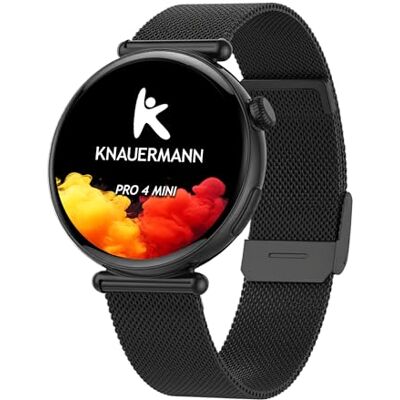 Knauermann PRO 4 MINI (2026) Rund Schwarz EKG Gesundheitsuhr Blutdruck, Puls und Blutsauerstoff Messung, Schlafanalyse, Telefonie, IP67, Milanaise Schwarz Knauermann PRO 4 MINI (2026) Rund Schwarz EKG Gesundheitsuhr Blutdruck, Puls und Blutsauerstoff Messung, Schlafanalyse, Telefonie, IP67, Milanaise Schwarz